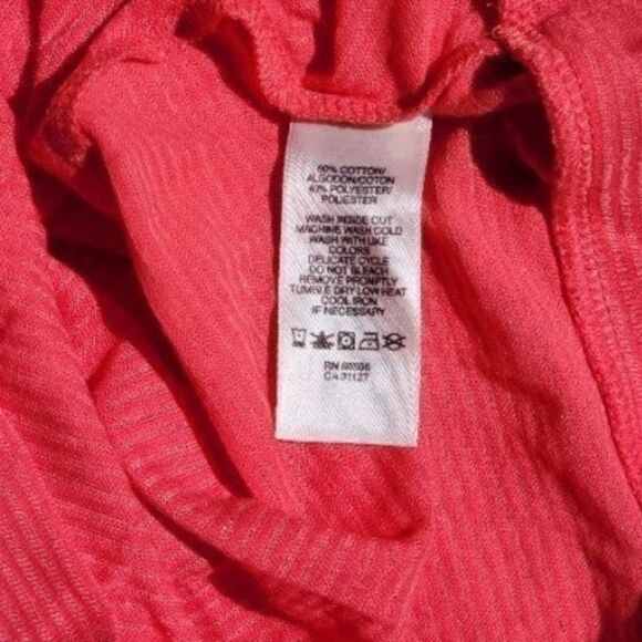 New DKNY Orange Ruffled Sleeveless Blouse Size M - Picture 3 of 4